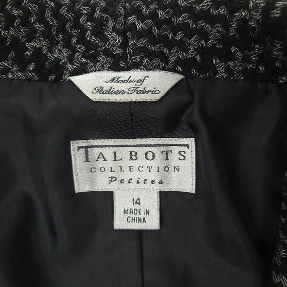 Talbots Collections Petites 3 Button Plaid Jacket Womens Size 14 Metallic Sheen - Picture 11 of 13
